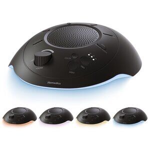 Homedics Portable Sound Machine Black with Nightlight New in Box